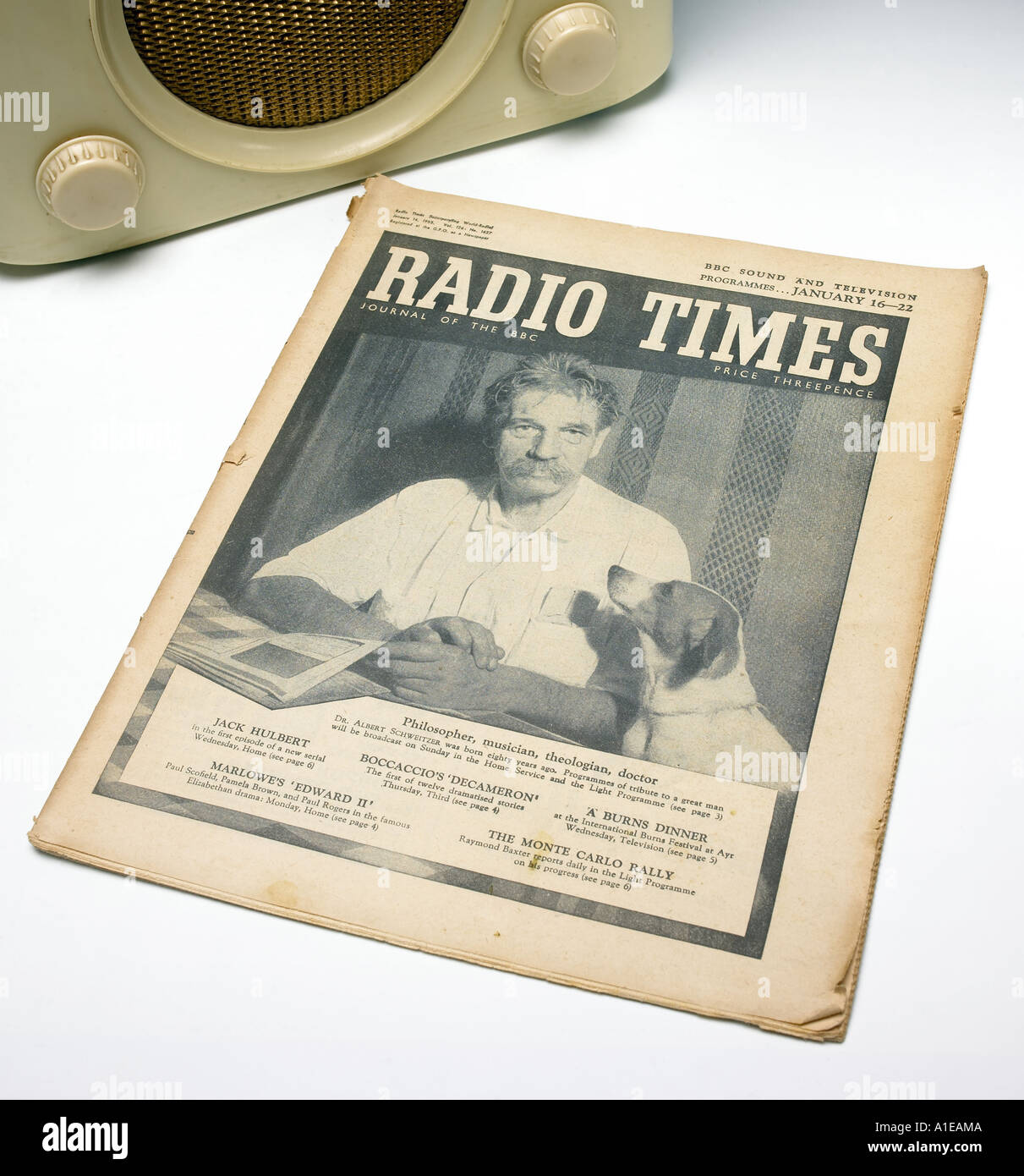 Alte Ausgabe der Radio Times Stockfoto