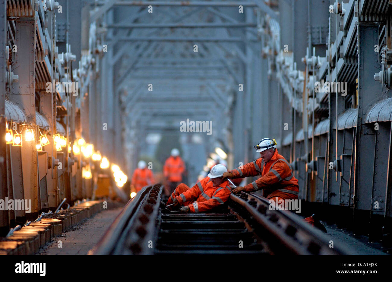 Royal Albert Bridge über den Tamar bei Saltash bekommt neue Trasse Stockfoto