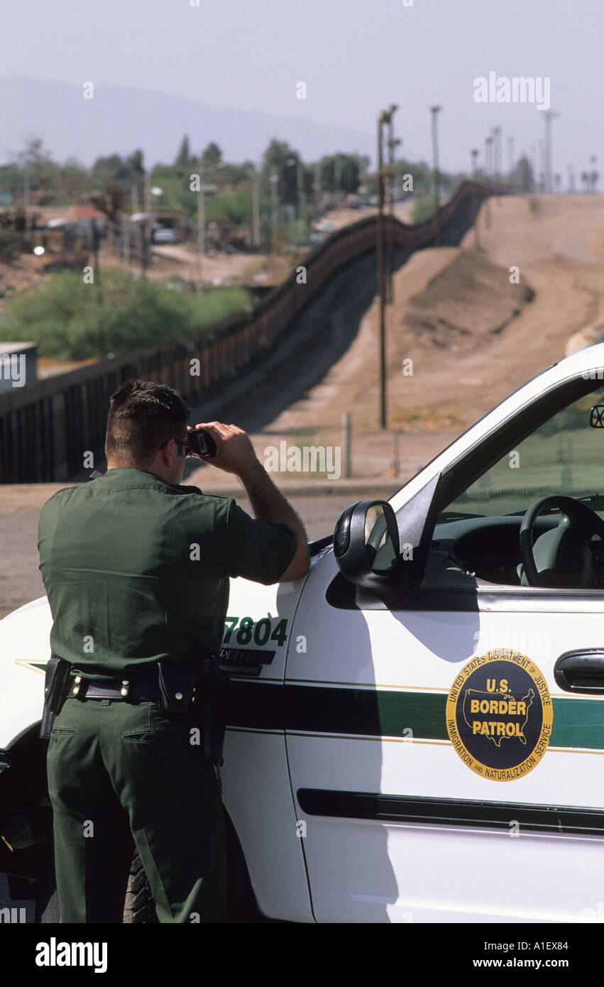 United States Border Patrol am uns-Mexiko Rand in Calexico California Stockfoto