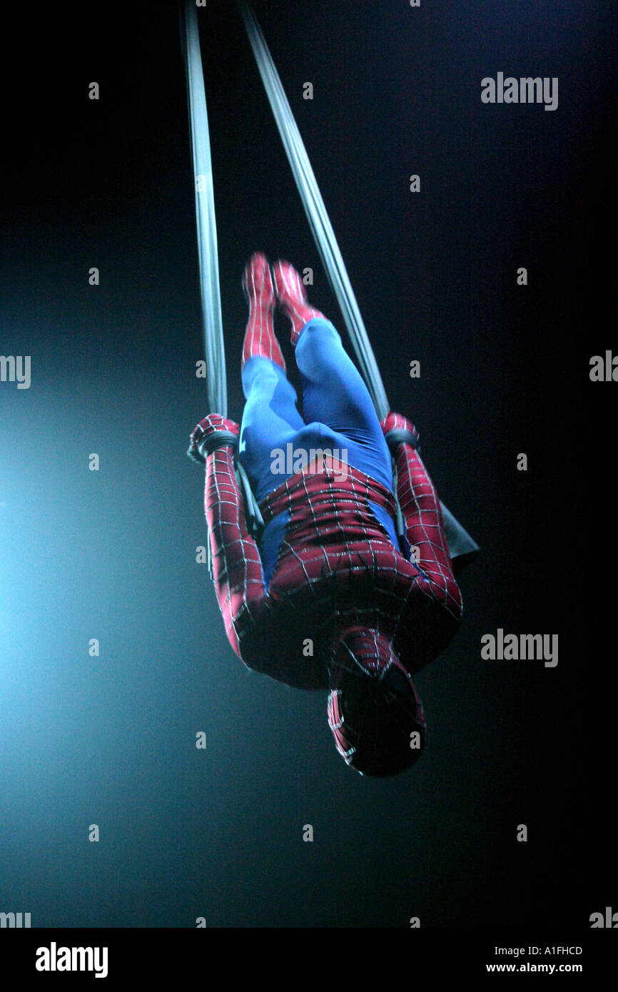 Spiderman in Aktion Stockfoto