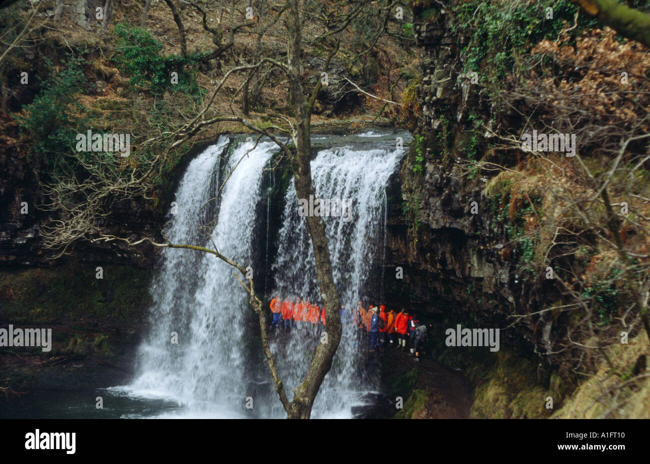 Wasserfall Sgwd Yr Eira Afon Hepste Wales Stockfoto