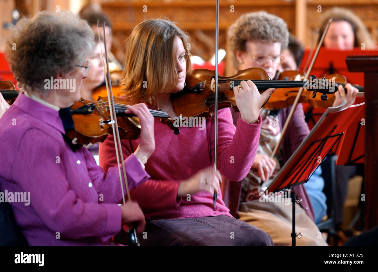 Geiger Proben für Dorset Kammerorchester Stockfoto