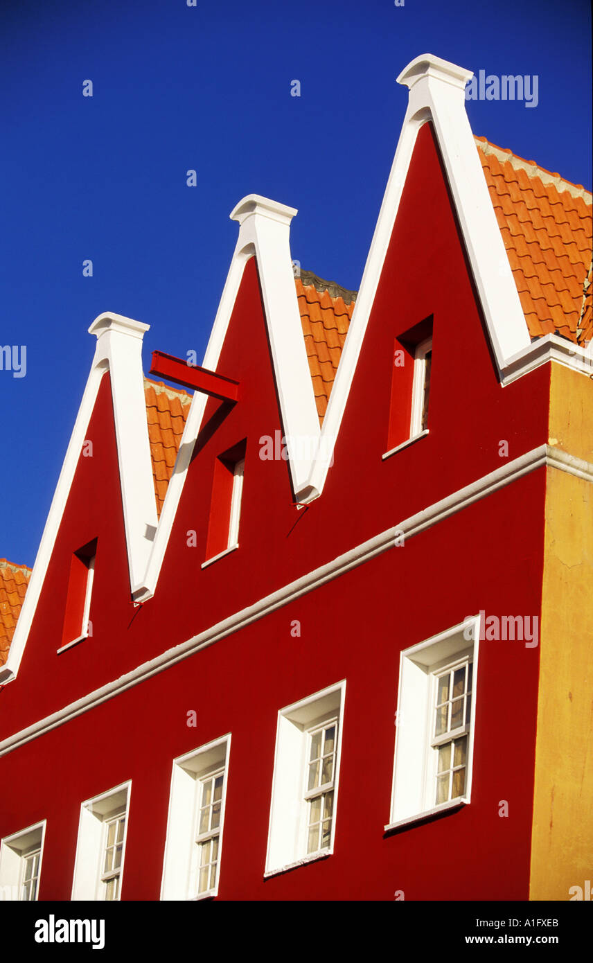 Karibik Curacao Willemstad bunte Gebäude und Dächer Stockfoto