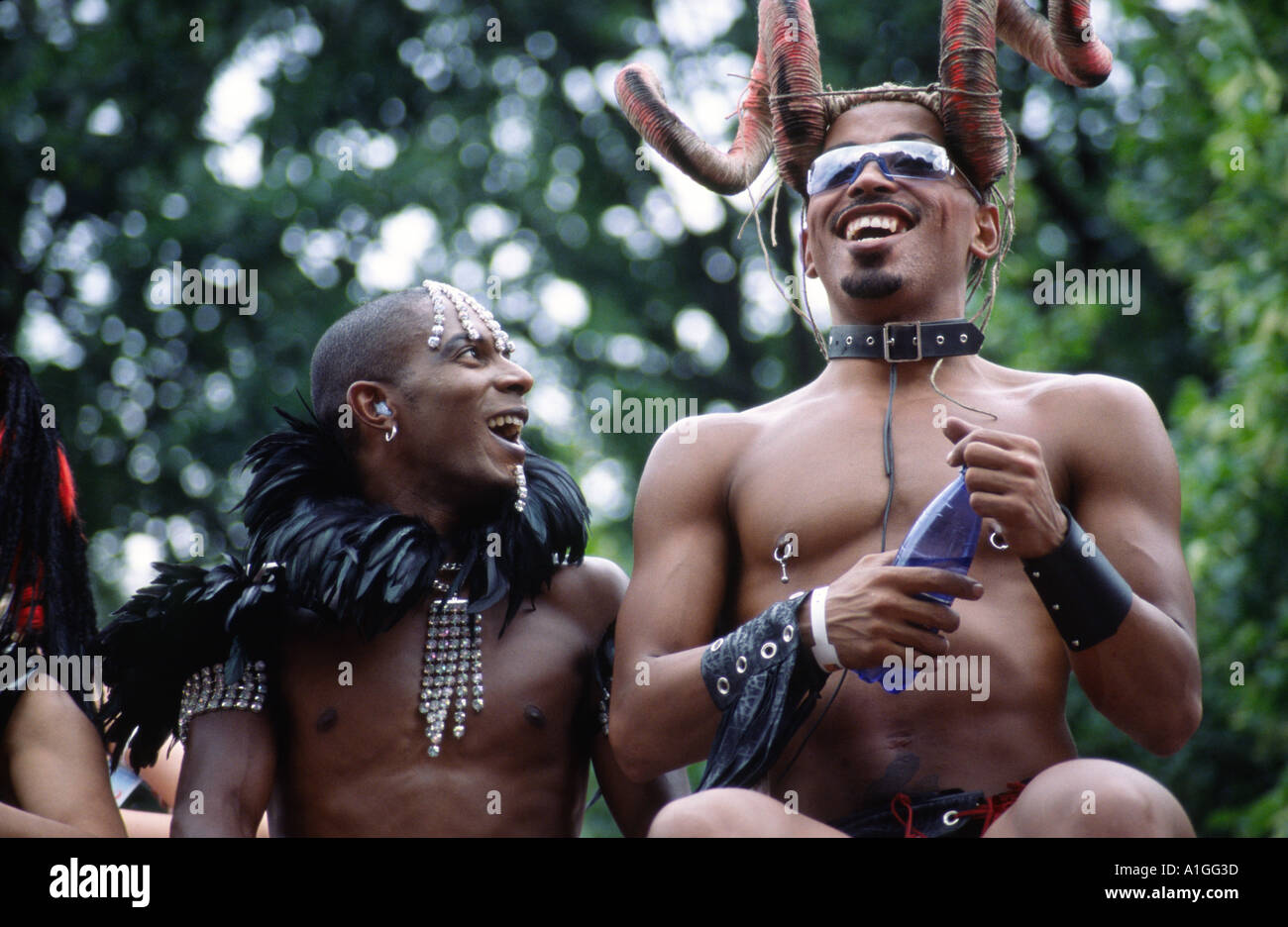 Party am Schwimmer während der Love Parade Festival Berlin Deutschland Stockfoto