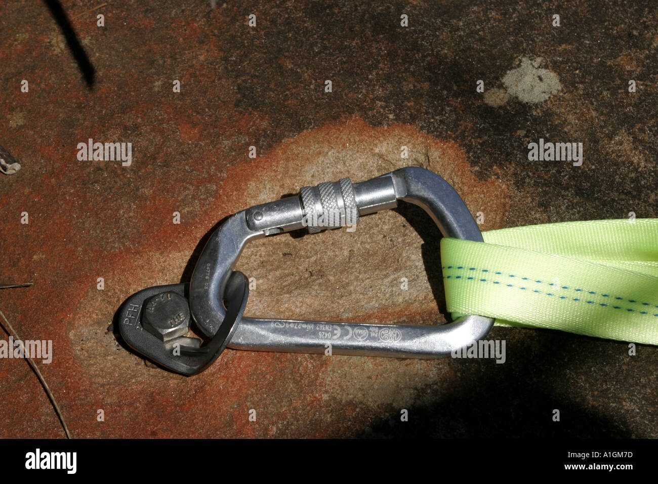 Rock-Kletterausrüstung Stockfoto