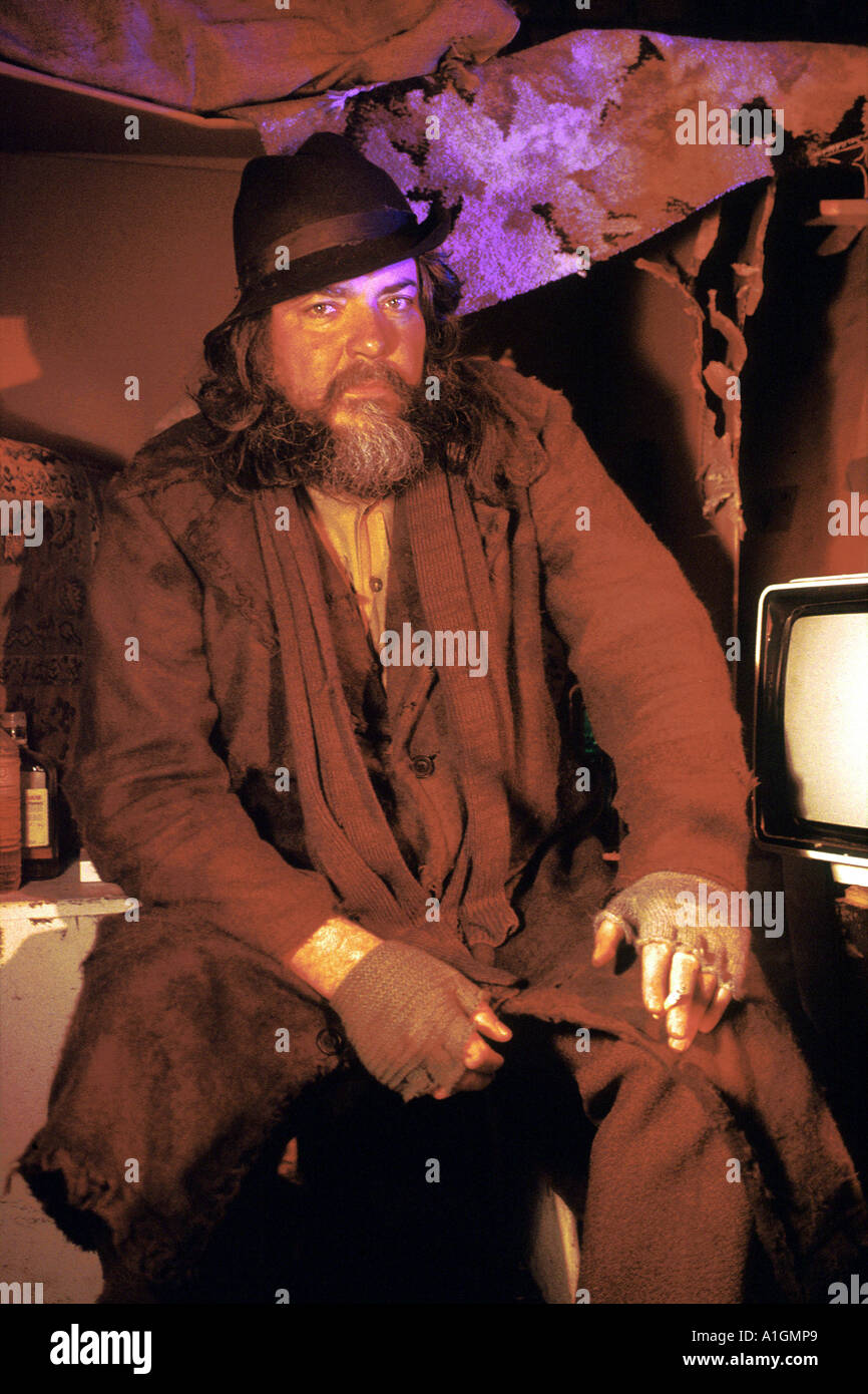 Roger Law Mitbegründer und Coschöpfer von Spitting Image-TV-Serie der Cameo-Rolle des Tramp PER0105 Stockfoto