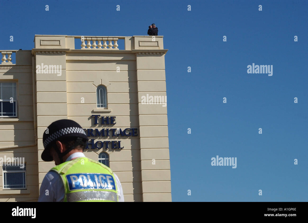 Sicherheit bei der Bournemouth Arbeitspartei Konferenz Stockfoto