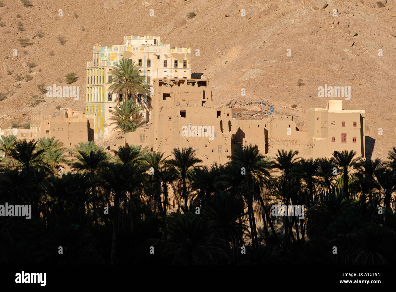 Dorf von Khaylla Khaylah Wadi Doan Hadramaut Jemen Stockfoto