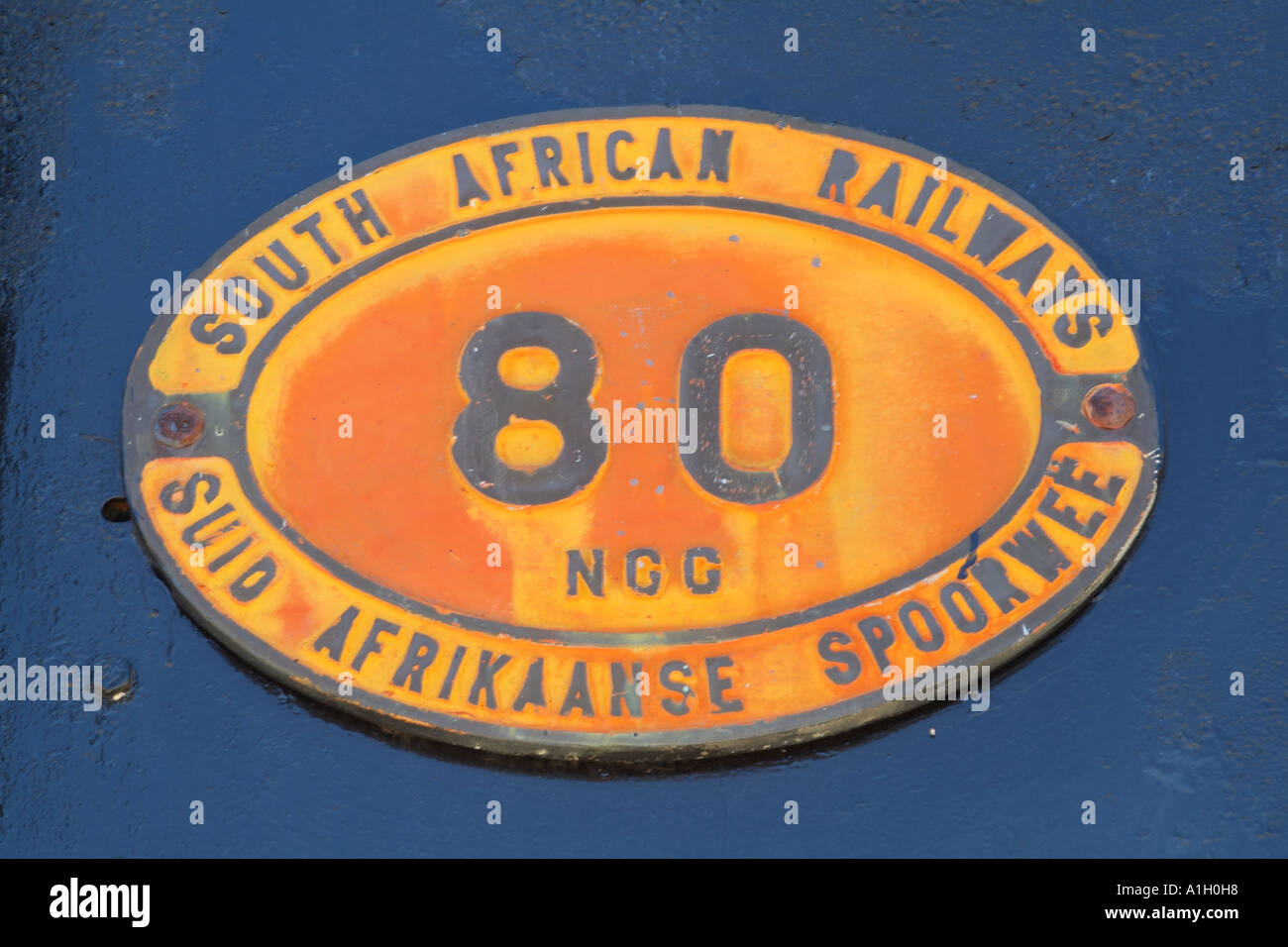 Apple Express Dampfmaschine Joubertina Eastern Cape in Südafrika RSA-Namensschild Stockfoto