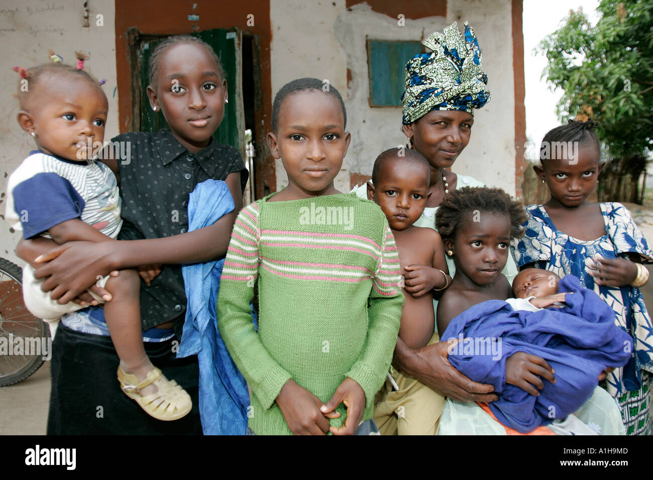 Fula Sarapati Familiendorf Gambia Stockfoto