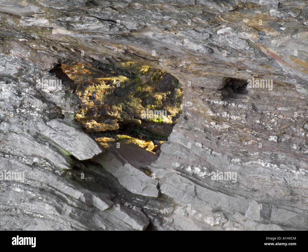 Hanging Rock State Park North Carolina NC Fenster im Felsen am Fenster stürzen Felsen felsigen Stein Stockfoto