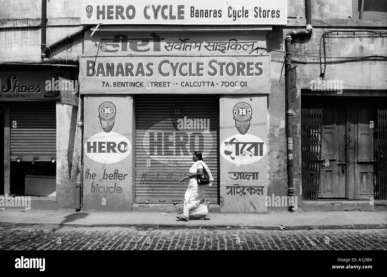 Straßenszene Kalkutta Indien 1979 Stockfoto
