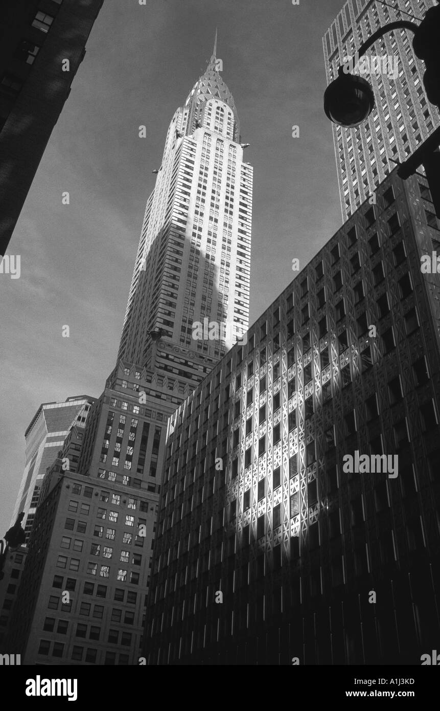 AHP75983 amerikanische hoch berühmte Struktur in schwarz / weiß Cryslar Building New York NY USA Vereinigte Staaten Stockfoto