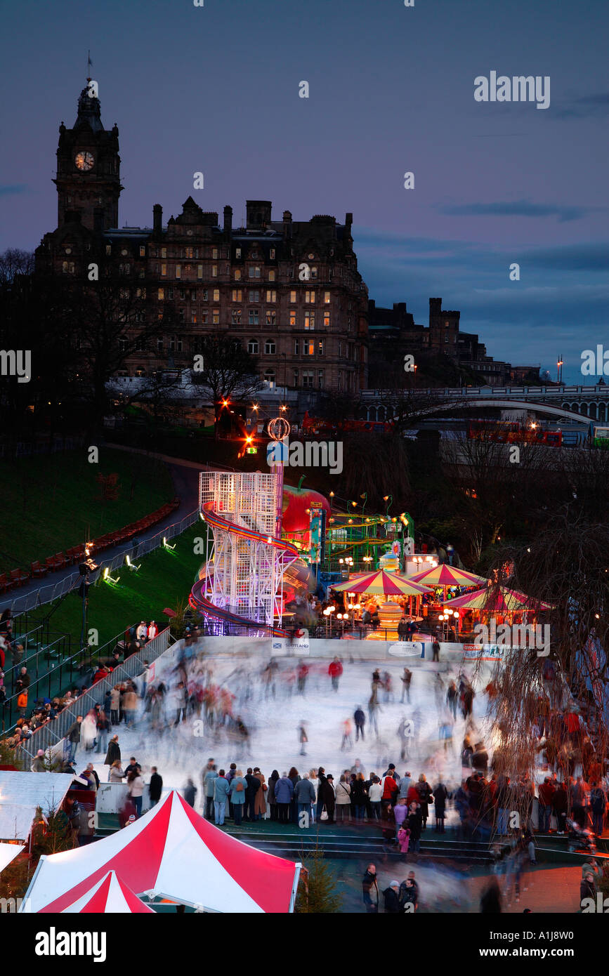 Edinburgh Sehenswürdigkeiten im Stadtzentrum, Weihnachten und Festtage, Schottland, UK, Europa, Stockfoto