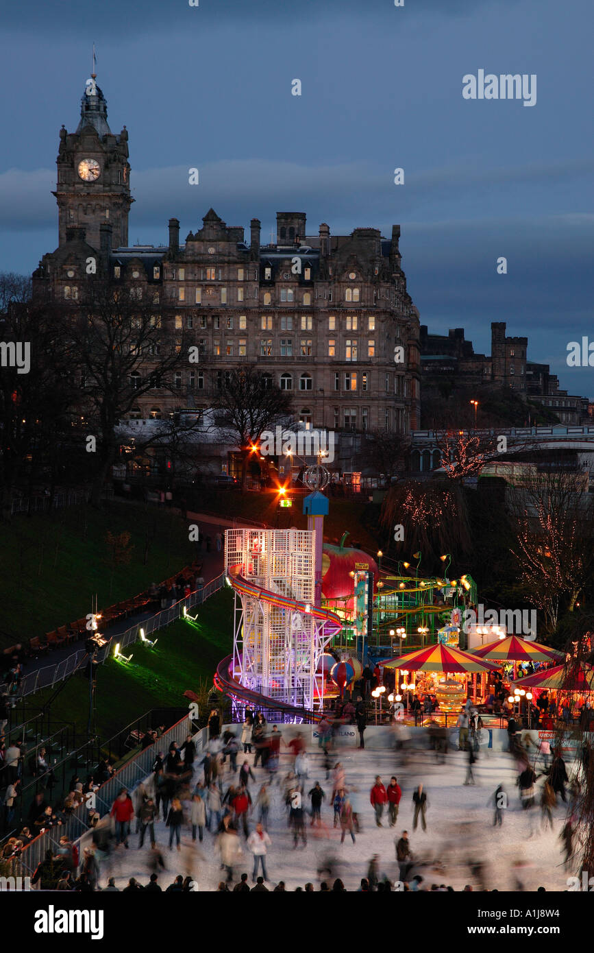 Edinburgh Sehenswürdigkeiten im Stadtzentrum, Weihnachten und Festtage, Schottland, UK, Europa, Stockfoto