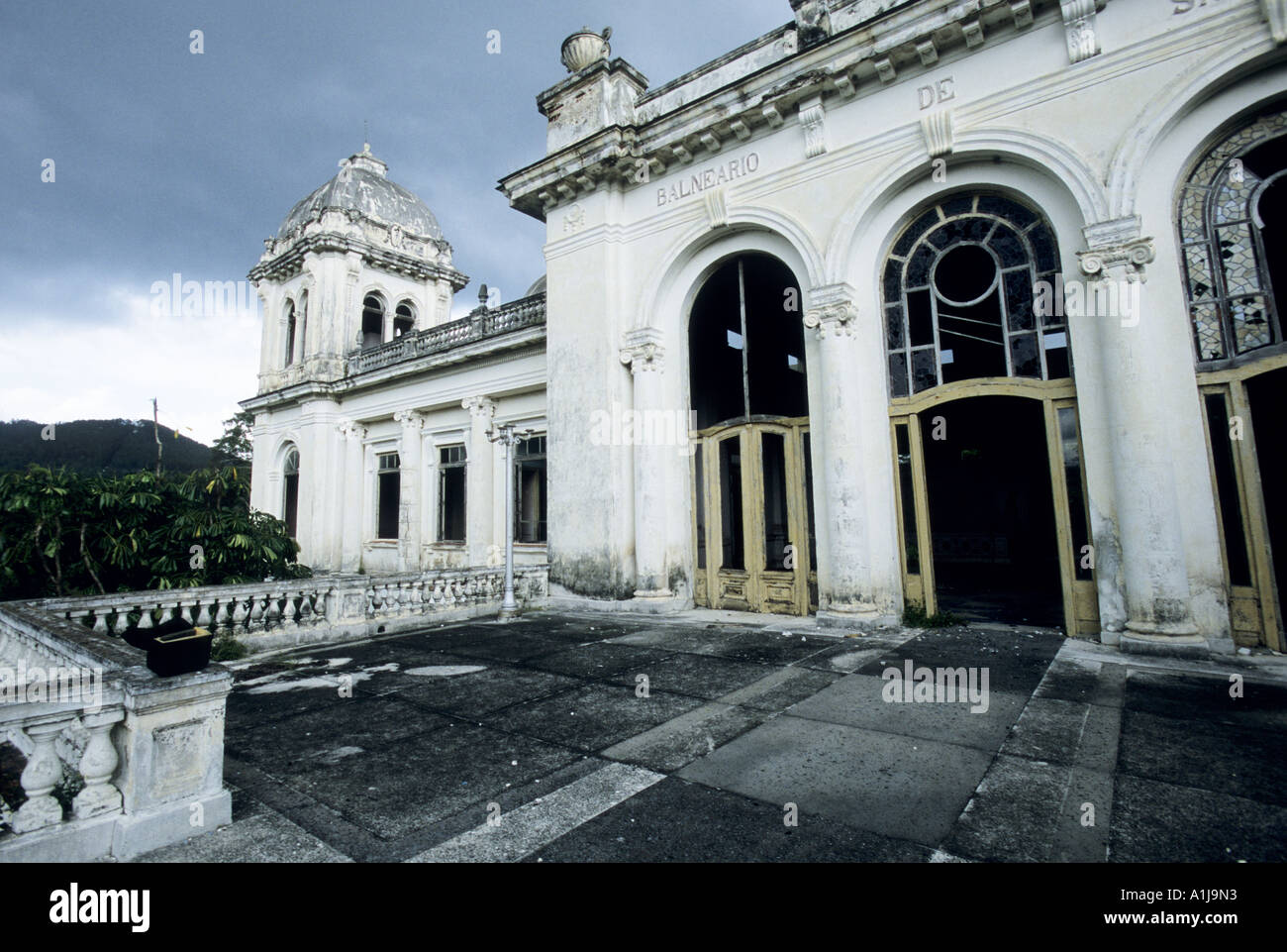 Türmen, wie Villa-Hotel Balneario San Miguel de Los Baňos in das Dorf des gleichen Namens, Kuba Stockfoto