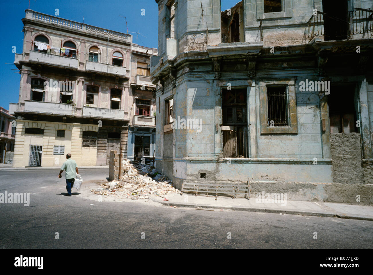 Havanna Kuba heruntergekommenen Gebäude in Centro Havanna Stockfoto