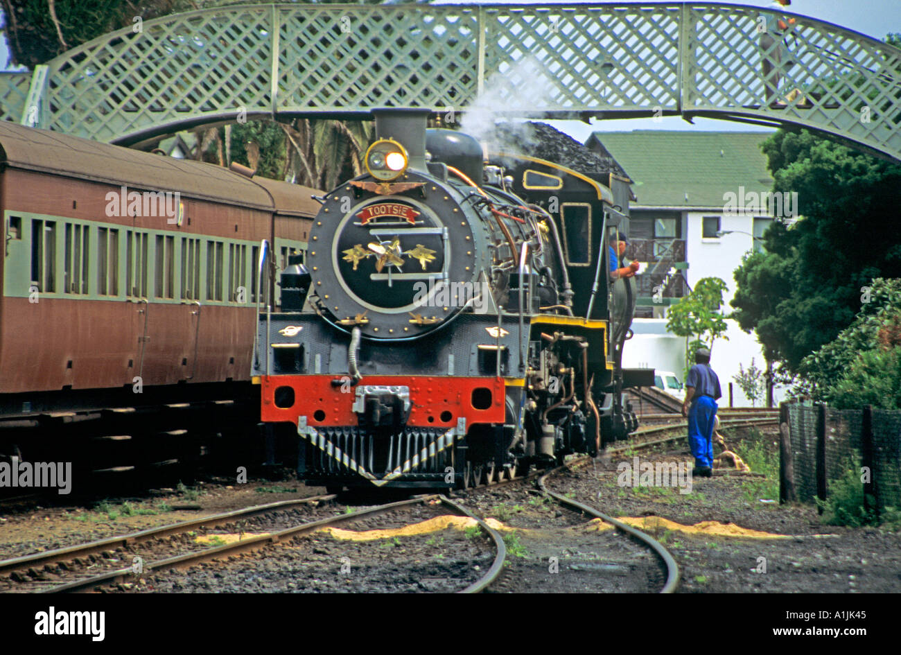 KNYSNA Südafrika Oktober Tootsie einer Dampfmaschine in Knysna-Station Stockfoto