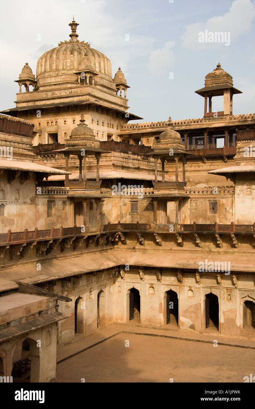 Das Jahangiri Mahal in Orchha in Madhya Pradesh Region von zentralem Indien Stockfoto
