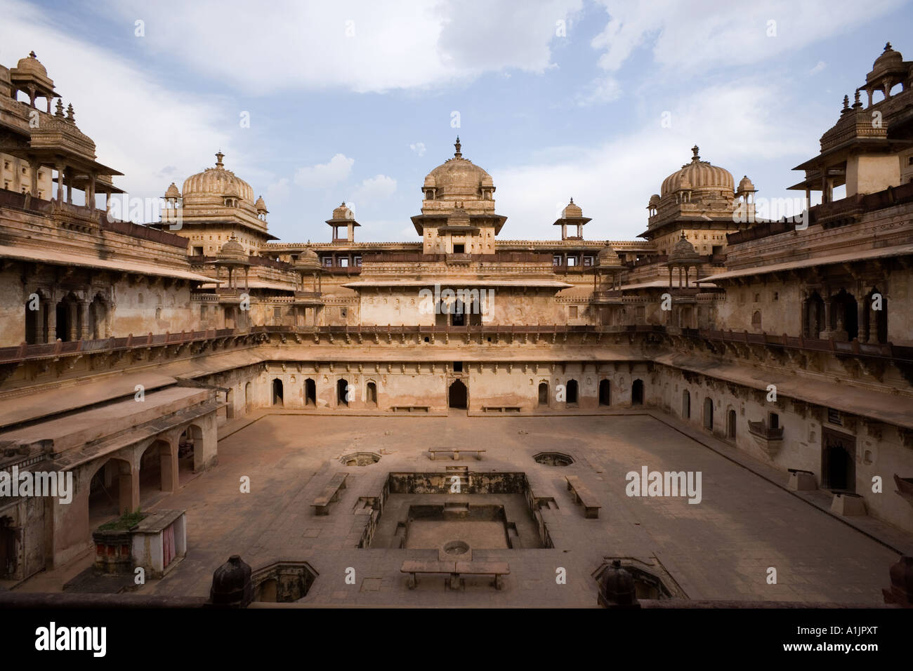 Das Jahangiri Mahal in Orchha in Madhya Pradesh Region von zentralem Indien Stockfoto
