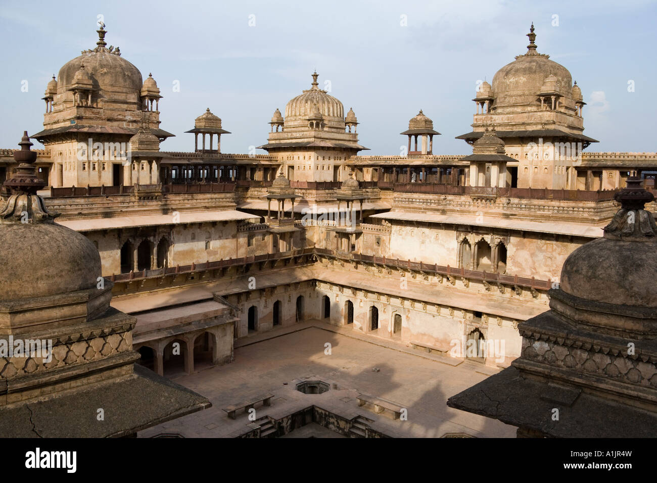 Das Jahangiri Mahal in Orchha in Madhya Pradesh Region von zentralem Indien Stockfoto
