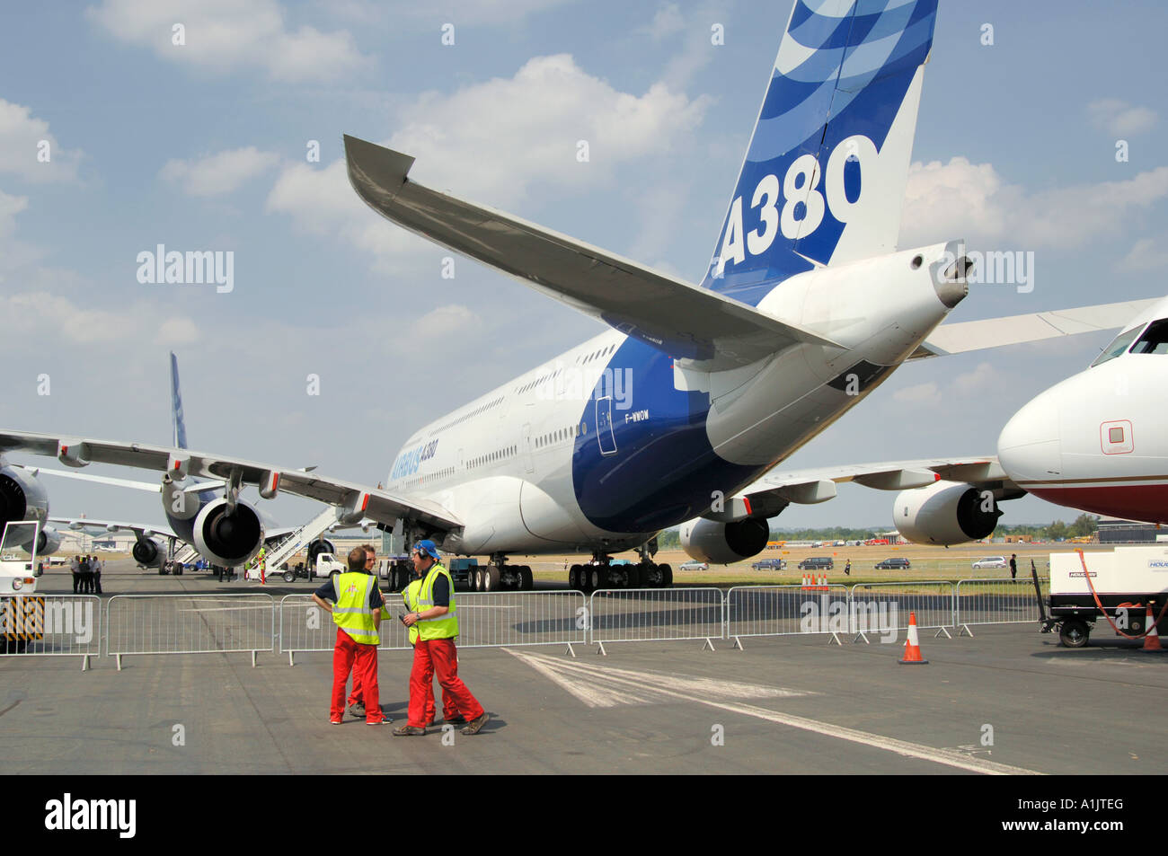 Airbus A380 in Farnborough International Airshow 2006 Stockfoto