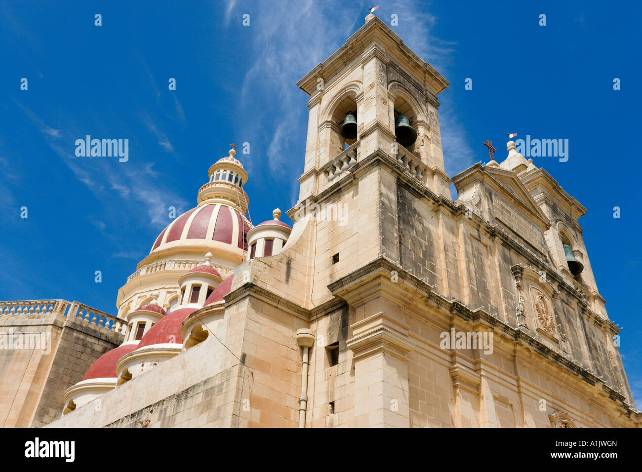 Kirche in der Hauptplatz, San Lawrenz, Gozo, Malta Stockfoto