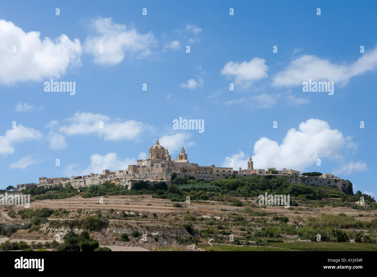 Mittelalterliche ummauerte Stadt Mdina (einst Hauptstadt der Insel), Malta Stockfoto