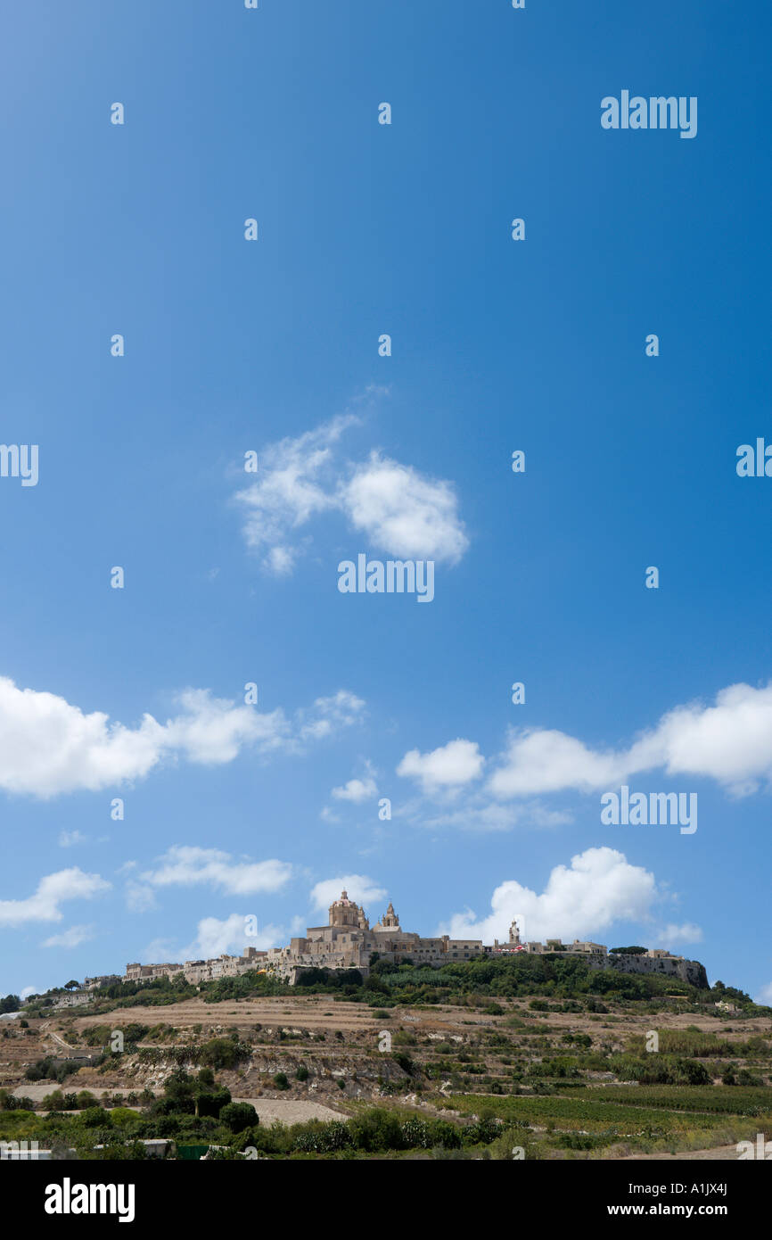 Mittelalterliche ummauerte Stadt Mdina (einst Hauptstadt der Insel), Malta Stockfoto