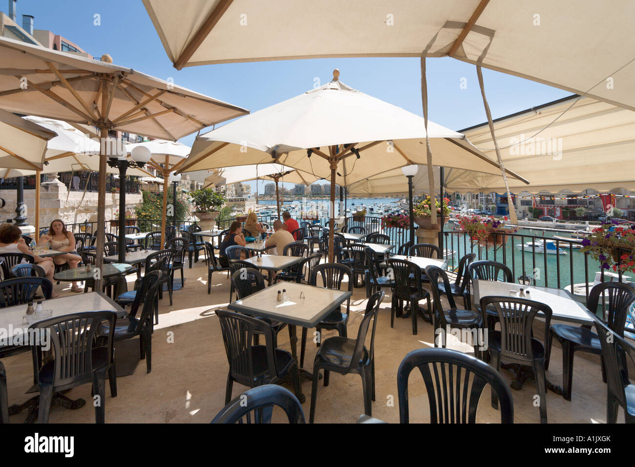 Harbourfront Restaurant, St. Julians, Malta Stockfoto