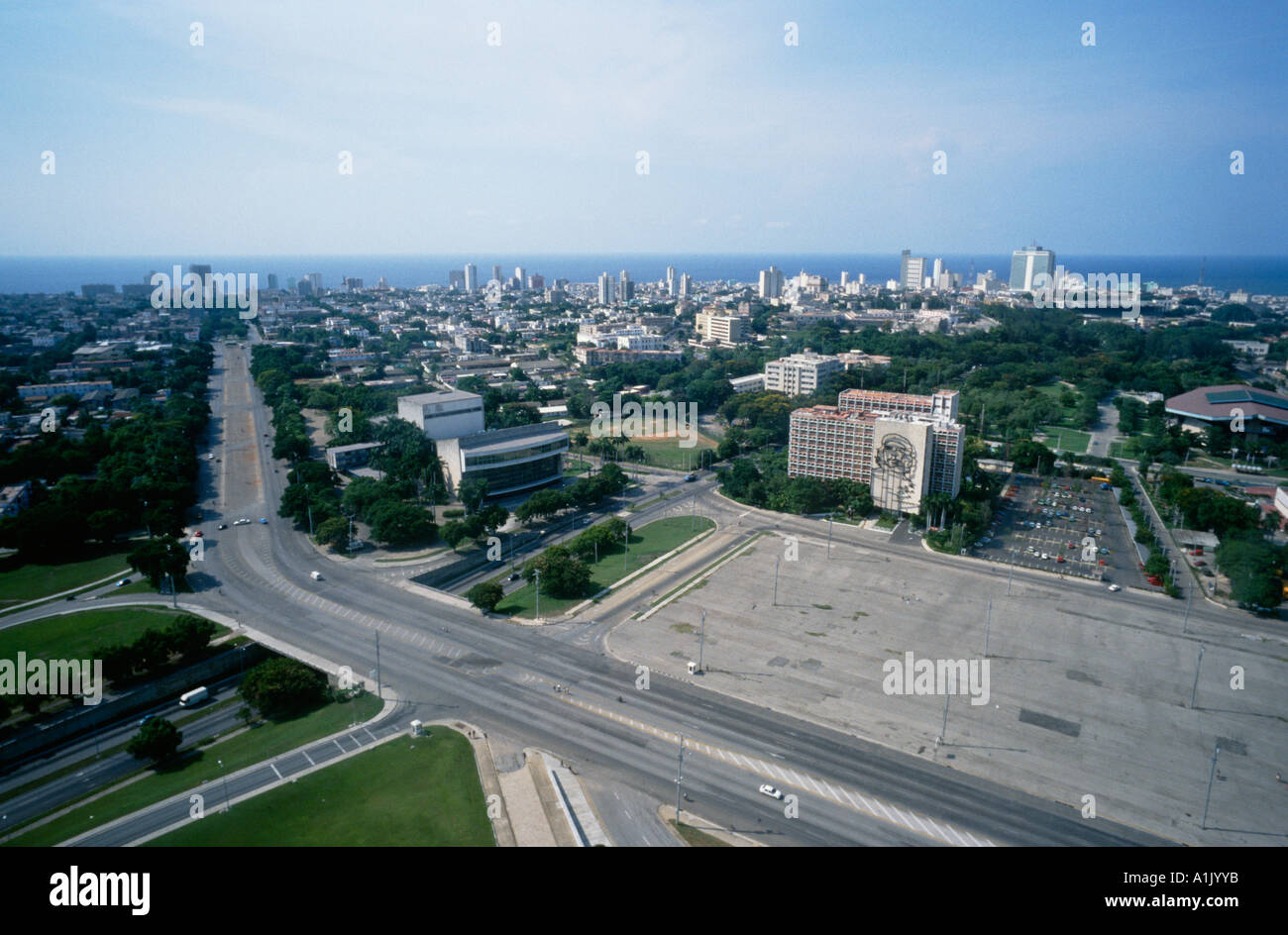 Havanna Kuba Blick über die Plaza De La Revolucion und die Stadt von Jose Marti Denkmal Stockfoto