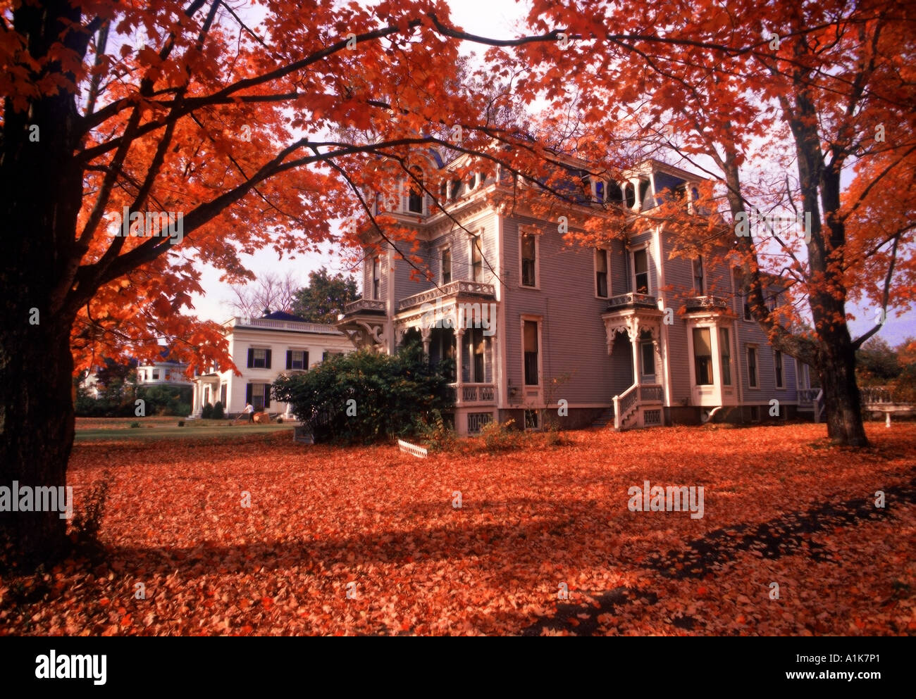 Maine große private home Herbstfarben Stockfoto