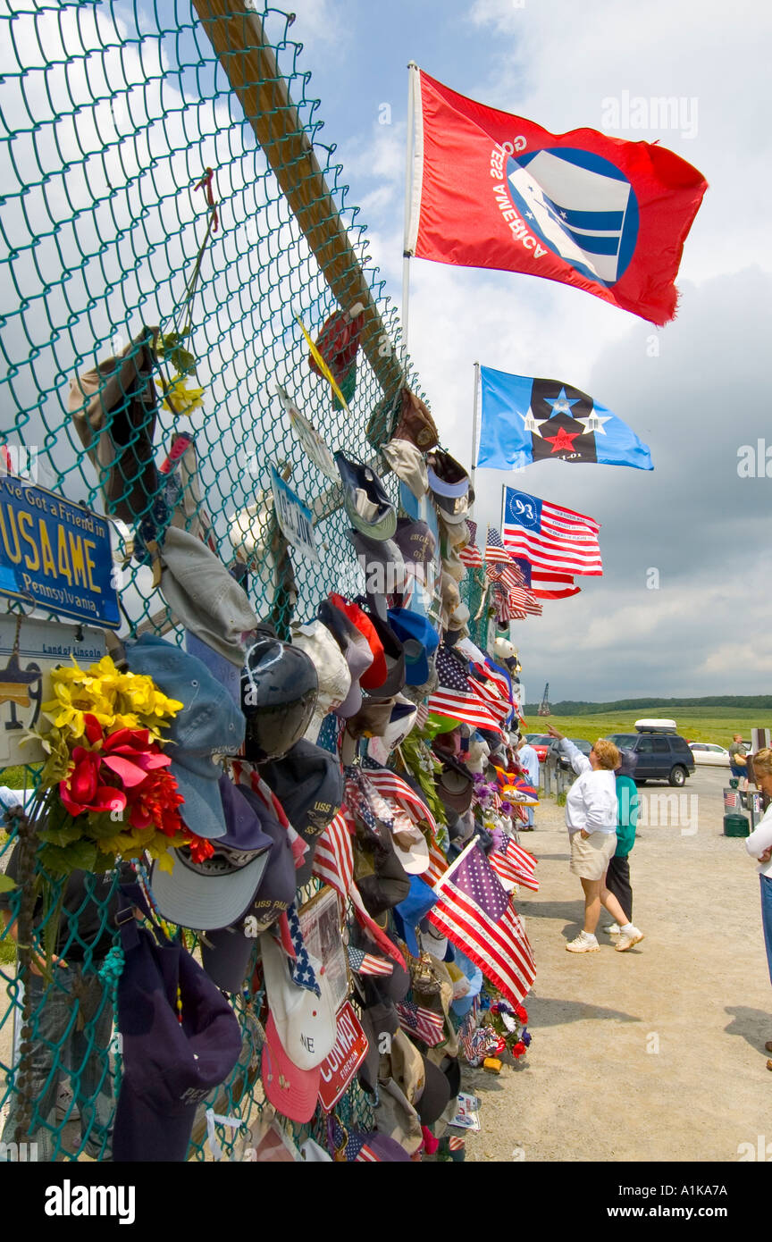 Abstürzen Sie Website von Flug 93 das Flugzeug, das war hoch aufgebockt auf 911 und ging in ein Feld in Shanksville PA Stockfoto