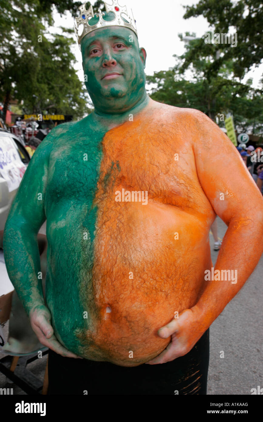 Florida Coconut Grove, King Mango Strut, jährliche Satire Parade, lustig, Humor, humorvoll, Humor, humorvoll, Spoof, Parodie, übergewichtig übergewichtig übergewichtig fettleibig fett schwer plump Stockfoto