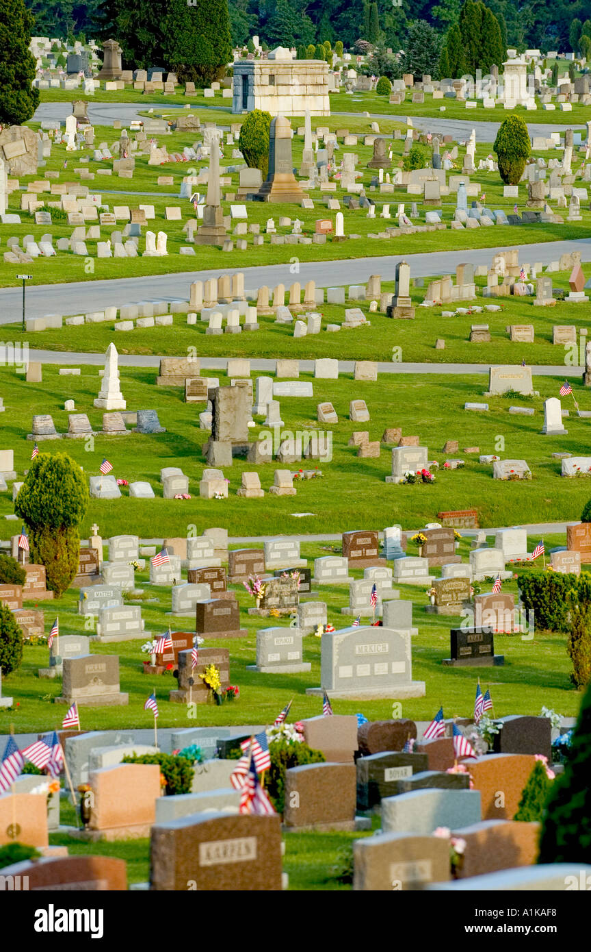 Johnstown Friedhof als Ort der Bestattung von vielen unbekannten Toten aus den Johnstown Flut von 1889 Stockfoto