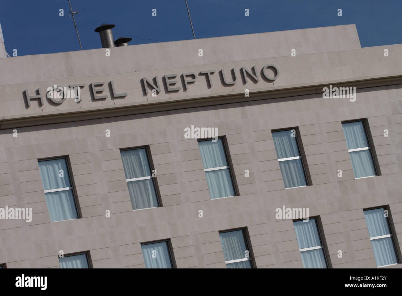 Valencia, Spanien grenzt an den Strand Port Vorort von Las Arenas Hotel Neptuno Stockfoto