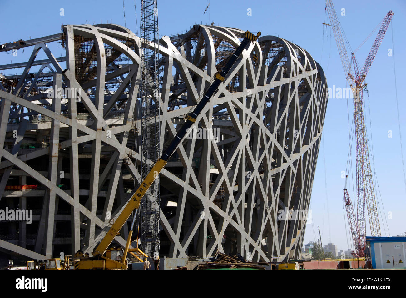 Baustelle des Nationalstadion für die Olympischen Spiele 2008 in Beijing China 8 Sep 2006 Stockfoto