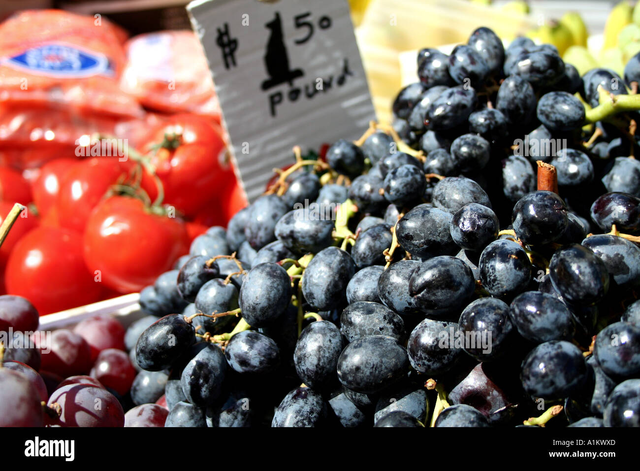 Frisches Obst aus einem im Freien Stand in New York Stockfoto