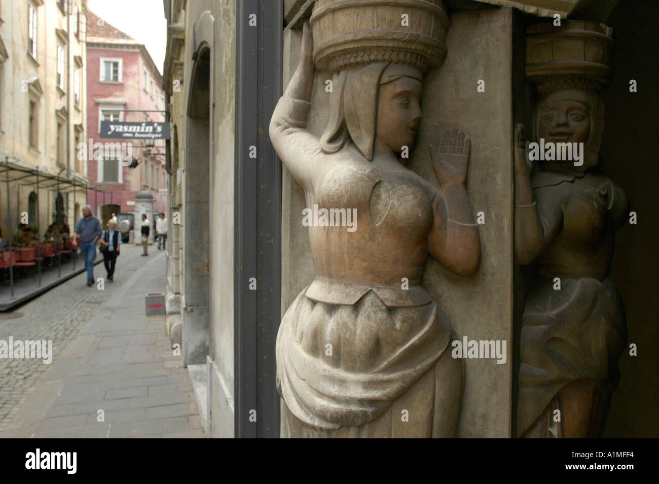 Ljubljana, Blick auf die Stadt Stockfoto