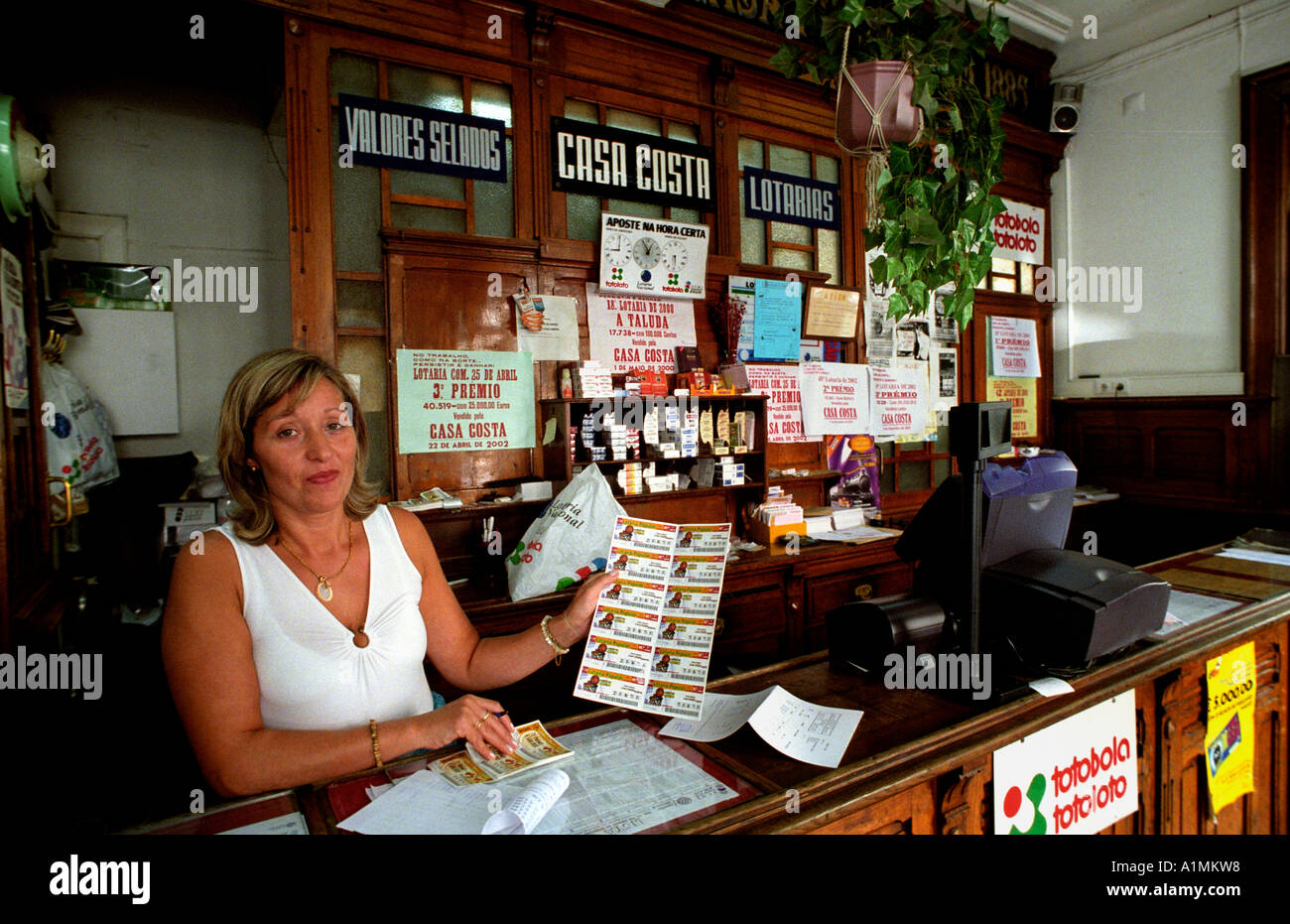 Lissabon Portugal Portugiesisch Lotterie Glücksspiel ticket Stockfoto