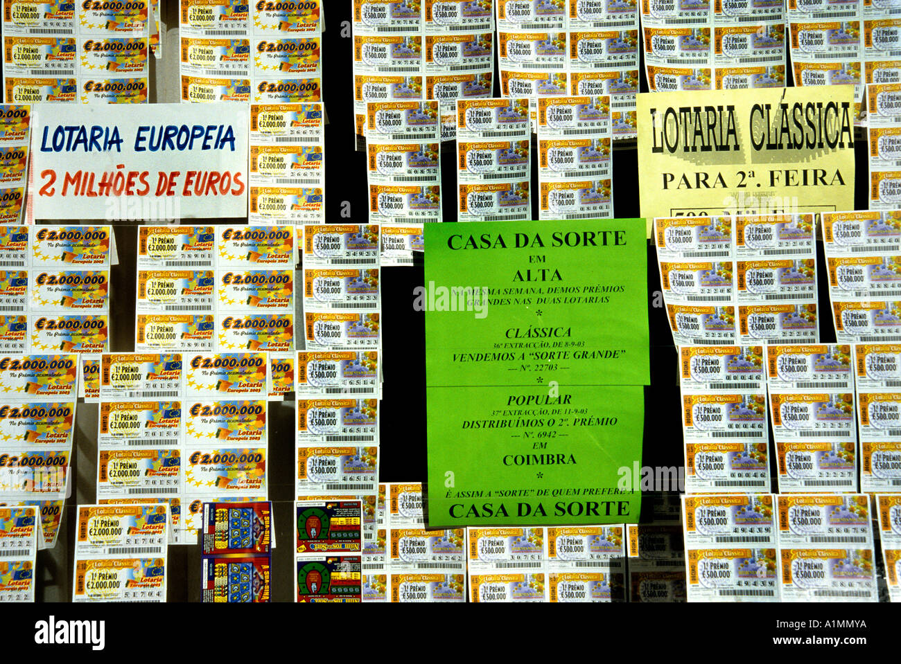 Portugal-Lissabon-Shop spielen Geld Stadt Lotterie Stockfoto