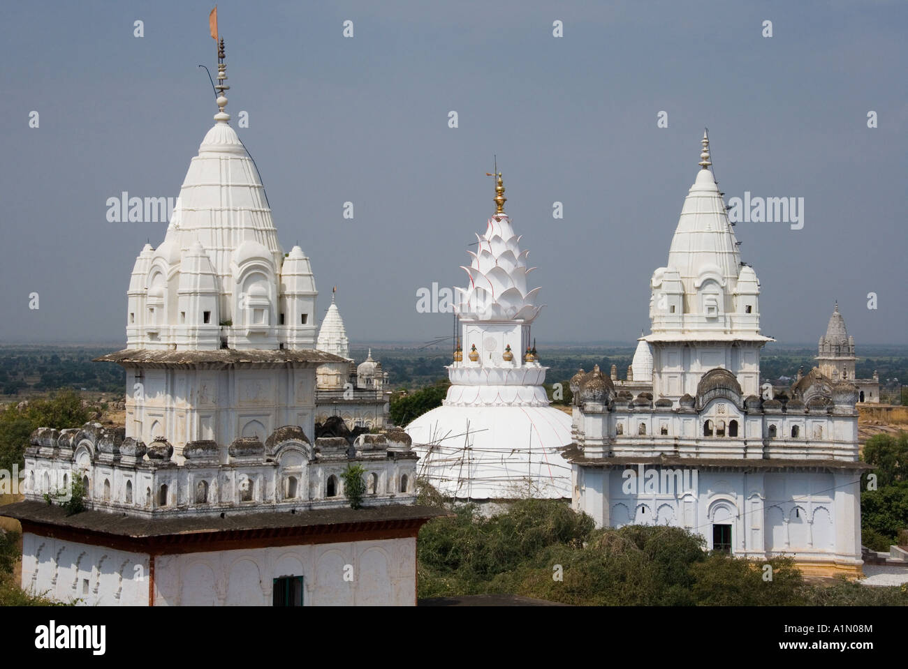 Komplex von 77 Jain-Tempel von Sonagiri im Bereich Bundelkhand in der Nähe von Gwalior in Madhya Pradesh Region von zentralem Indien Stockfoto