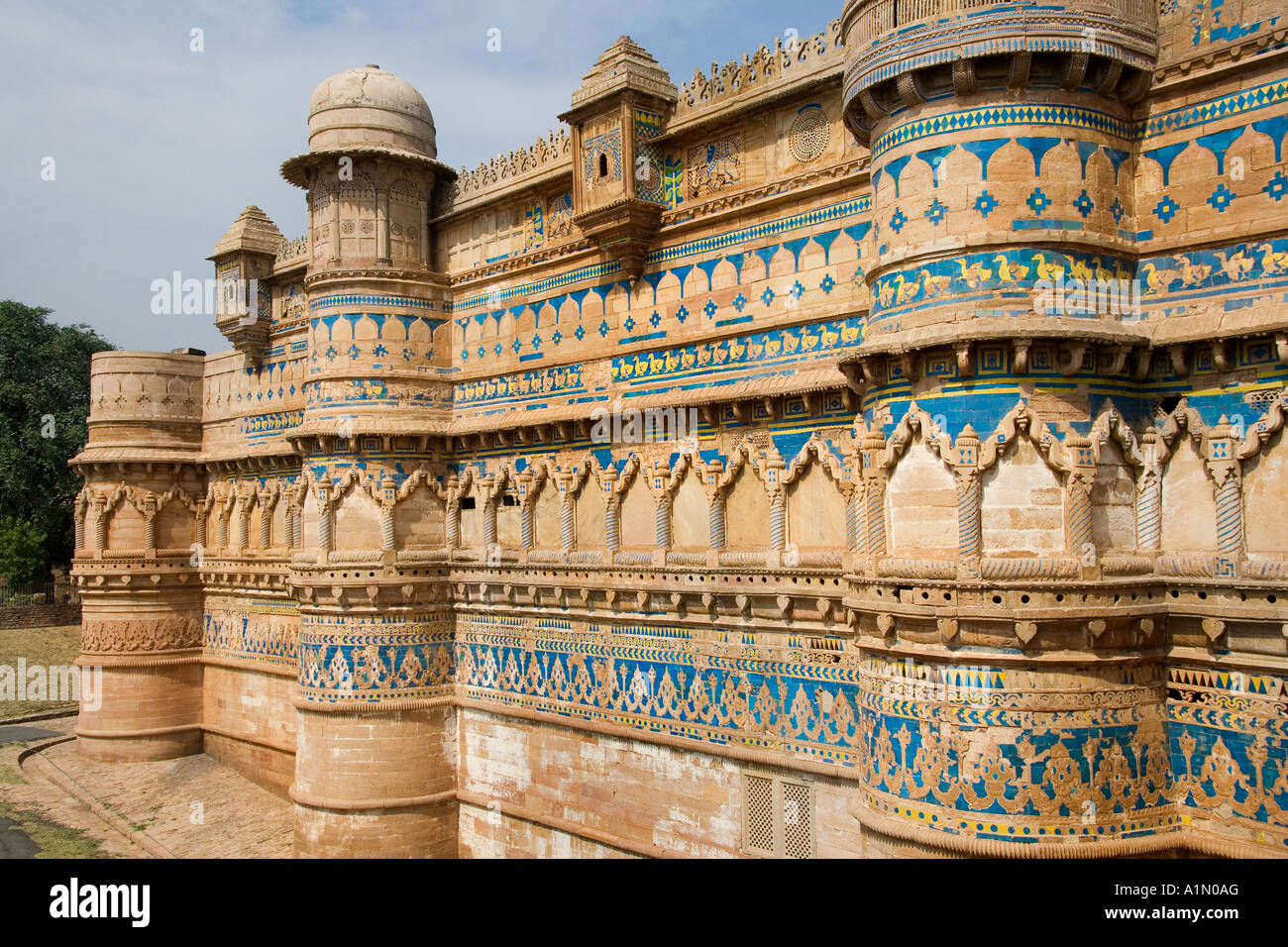 Der Mann Mandir Palace oder Gwalior Fort in der Stadt Gwalior in Madhya Pradesh Region von zentralem Indien Stockfoto