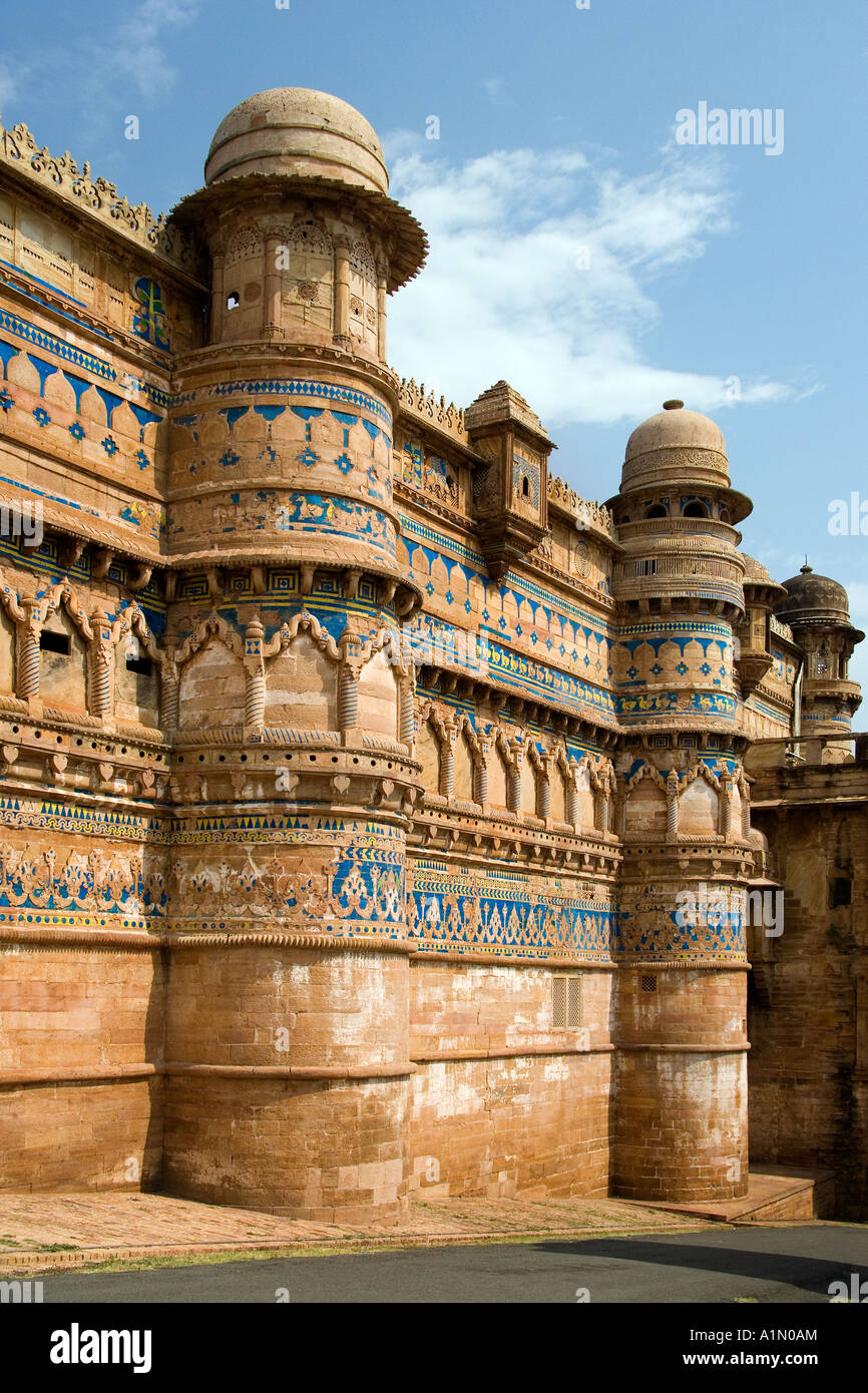 Der Mann Mandir Palace oder Gwalior Fort in der Stadt Gwalior in Madhya Pradesh Region von zentralem Indien Stockfoto