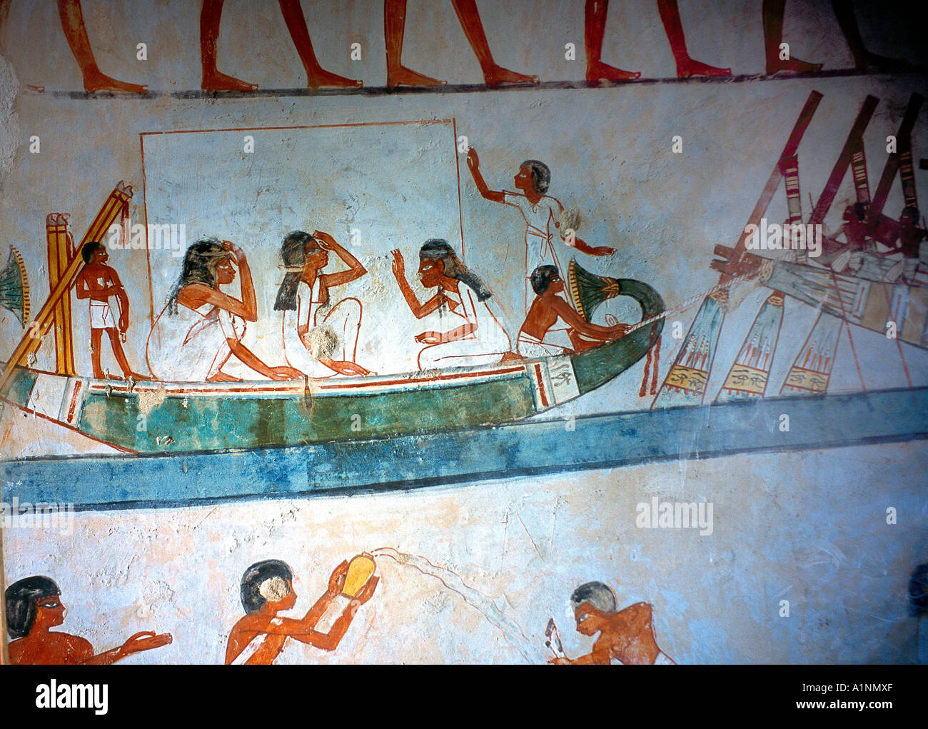 Luxor Ägypten Tal des Adligen Grabes von Menna Daily Life Book of the Dead Stockfoto