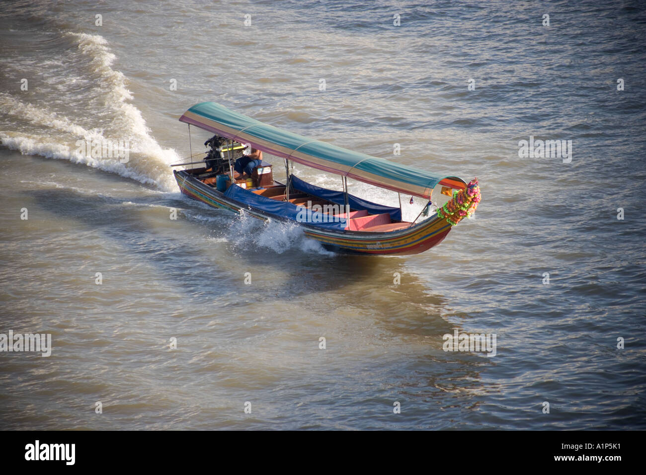 Long Tail Boot Fluss Chao Phraya Bangkok Thailand Stockfoto