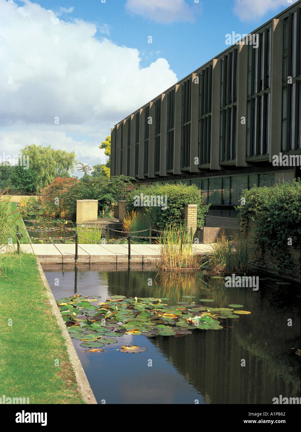 Westwand der großen Quad St. Catherines College in Oxford Stockfoto