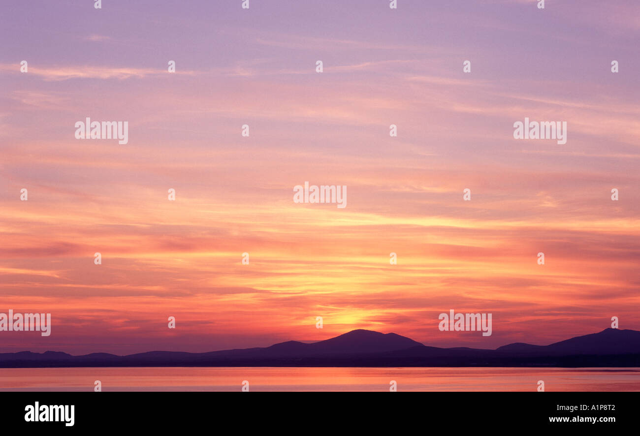 Sonnenuntergang über der Halbinsel Lleyn Gwynedd Wales Stockfoto
