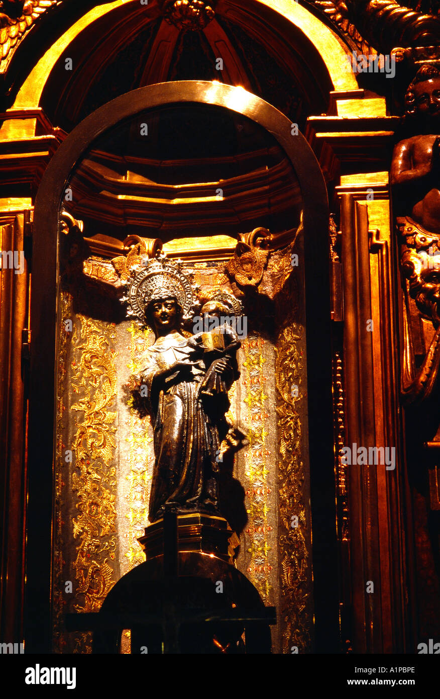 Mallorca (Mallorca) Balearen Spanien Lluc Kloster der schwarzen Madonna - La Moreneta (die kleinen dunklen ein) Stockfoto