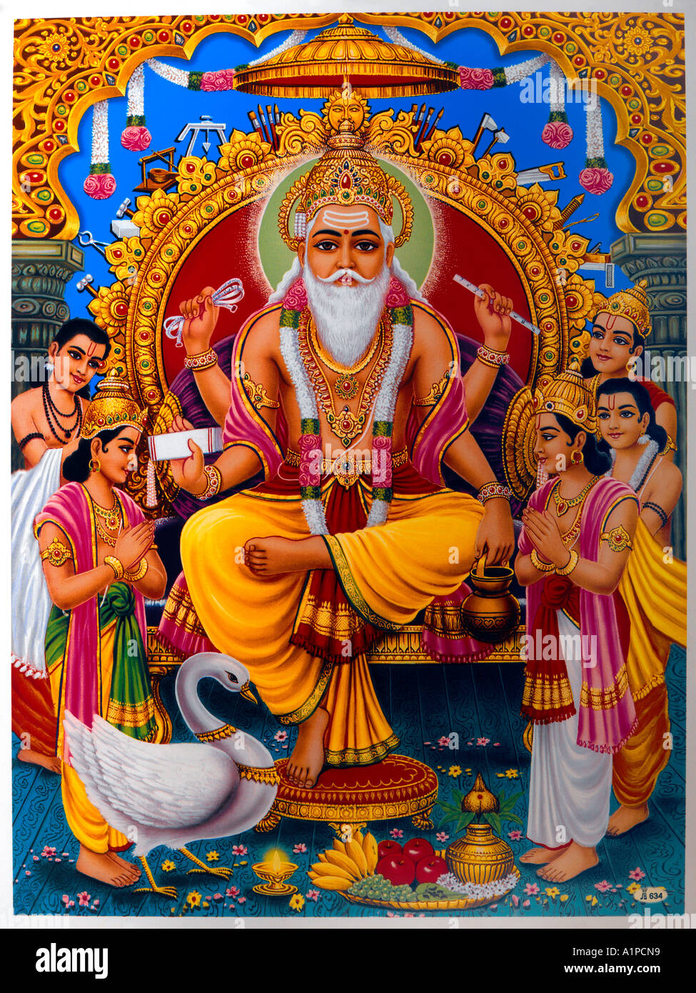 Der Schöpfer indischer Gott Brahma, einer der Triumvirate Stockfoto Der Schöpfer indischer Gott Brahma, einer der Triumvirate Stockfoto